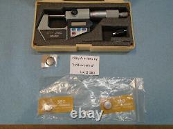 Mitutoyo 293-721-10 Digital Outside Ratchet Micrometer 0-1 or MM with Data G386