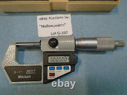 Mitutoyo 293-721-10 Digital Outside Ratchet Micrometer 0-1 or MM with Data G386