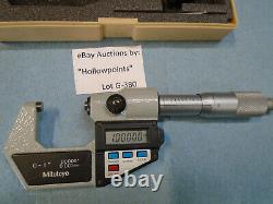 Mitutoyo 293-721-10 Digital Outside Ratchet Micrometer 0-1 or MM with Data G386