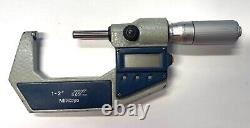 Mitutoyo 293-722-30 Digimatic Micrometer withChamfered Anvil and Spindle, 1-2