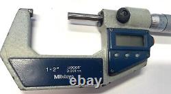 Mitutoyo 293-722-30 Digimatic Micrometer withChamfered Anvil and Spindle, 1-2