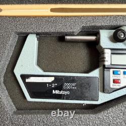 Mitutoyo 293-726-10 Digimatic 1-2 Range Digital Outside Micrometer with Case