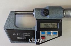 Mitutoyo 293-765-10 Digital Micrometer 0-1 with Case