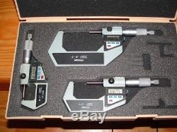 Mitutoyo 293-933-10 Digital Micrometer set 0-1, 1-2, 2-3 GREAT SET