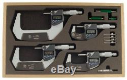 Mitutoyo 293-961-30 Micrometer Set, 4 Pcs, 0-4/0-100mm IP65 SPC