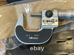 Mitutoyo 295-253 Spherical Digit Micrometer, 0-1 Range. 0001 Graduation