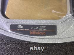Mitutoyo 2-3.2 QuickMike 293-678 Digital Micrometer, Non-Rotating Spindle, NEW