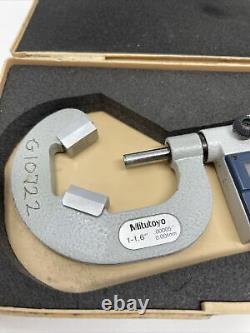 Mitutoyo 314-713-30 Digital V-Anvil Micrometer 1-1.6.00005, With Case