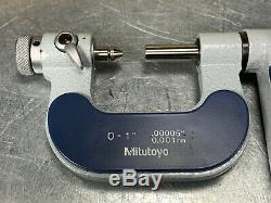 Mitutoyo 326-711-30 Digital Thread Micrometer 0-1 with (6) Pairs of Anvils