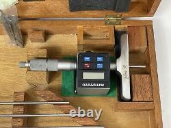 Mitutoyo 329-316 DMC-6 D Digimatic Depth Micrometer Interchangeable w 6 Rods EX