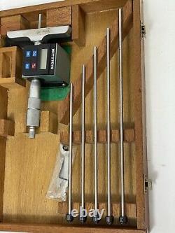Mitutoyo 329-316 DMC-6 D Digimatic Depth Micrometer Interchangeable w 6 Rods EX