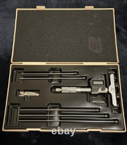 Mitutoyo 329-350-10 Digimatic LCD 0-6 Depth Micrometer Japan with Case & Rods