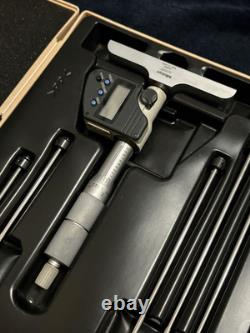 Mitutoyo 329-350-10 Digimatic LCD 0-6 Depth Micrometer Japan with Case & Rods