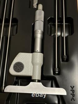 Mitutoyo 329-350-10 Digimatic LCD 0-6 Depth Micrometer Japan with Case & Rods