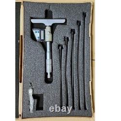 Mitutoyo 329-511-30 DMC100-150DM Depth Gauge Micrometer Full Set In Case