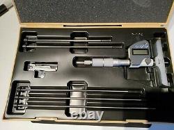 Mitutoyo 329-711 Digital Depth Micrometer 0-6/ 0-150mm Interchangeable Rods