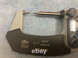 Mitutoyo 342-351-30 Digimatic Point Micrometer 0- 1/25.4mm SPC IP65 15 Deg