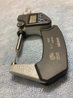 Mitutoyo 342-351-30 Digimatic Point Micrometer 0- 1/25.4mm SPC IP65 15 Deg