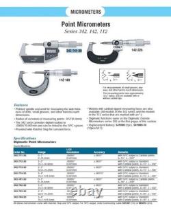 Mitutoyo 342-741-30 Digital Point Micrometer 0-1.00005 No Etchings Excellent