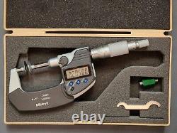 Mitutoyo 369-350 Digital Disk Micrometer, Non-Rotating Spindle, 0-1