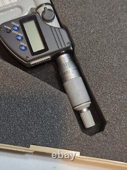 Mitutoyo 389-351 Digimatic IP65 Sheet Metal Micrometer, 0-1/0-25.4mm Range SR