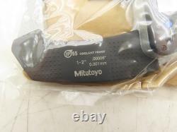 Mitutoyo 395-352-30 Digimatic Micrometer 1-2 Range. 00005 Spherical Ball Anvil