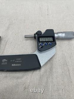 Mitutoyo 395-353 Spherical LCD Face Micrometer, Ratchet Stop, 2-3