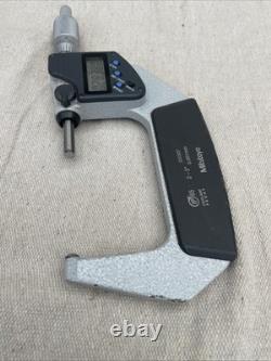 Mitutoyo 395-353 Spherical LCD Face Micrometer, Ratchet Stop, 2-3