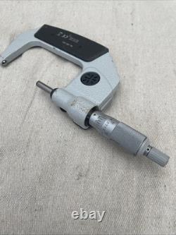 Mitutoyo 395-353 Spherical LCD Face Micrometer, Ratchet Stop, 2-3