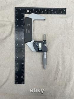 Mitutoyo 395-353 Spherical LCD Face Micrometer, Ratchet Stop, 2-3