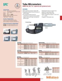 Mitutoyo 395-363 Tube Micrometer 0-1.00005 IP65 Type C Anvil Excellent