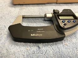 Mitutoyo 406-350 0-1 Digital O. D. Micrometer with Case