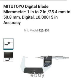 Mitutoyo 422-331 Digital Blade Micrometer 1-2 Range? U. S. Seller? Priced To Sell