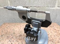 Mitutoyo 422-360 0 -1 Digital Blade Micrometer with 156-101-10 Mitutoyo Stand