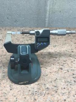 Mitutoyo 422-360 0 -1 Digital Blade Micrometer with Mitutoyo Stand