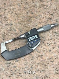 Mitutoyo 422-360 0 -1 Digital Blade Micrometer with Mitutoyo Stand