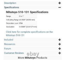Mitutoyo 510-131 Indicating Micrometer 0-1, 0-25.4mm(BRAND NEW!)
