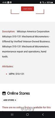 Mitutoyo 510-131 Indicating Micrometer 0-1, 0-25.4mm(BRAND NEW!)