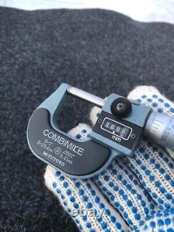 Mitutoyo Combimice Micrometer 0-1 0-25mm No 159-211 N withCase Japan NEW