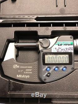 Mitutoyo Coolant Proof Digital Micrometer IP 65 0-1 (293-344-30) with Case
