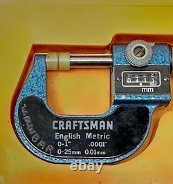 Mitutoyo Craftsman #38666 English/Metric Digit Micrometer 0-1/0-25mm