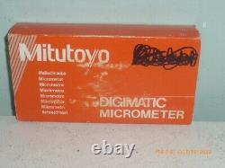 Mitutoyo Digimatic Digital Micrometer 293-765-10 Made in Japan with Case & Manual