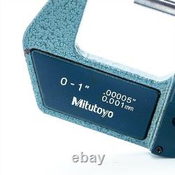 Mitutoyo Digimatic Micrometer, 0-1/0-25mm Range Carbide Tips, Lock 293-765-30