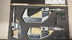 Mitutoyo Digimatic Micrometer Set 293-721-30 0-1 722 1-2 723 2-3 0-3 withCase 232A