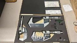 Mitutoyo Digimatic Micrometer Set 293-721-30 0-1 722 1-2 723 2-3 0-3 withCase 232A