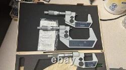 Mitutoyo Digimatic Micrometer Set 293-721-30 0-1 722 1-2 723 2-3 0-3 withCase 232A