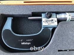 Mitutoyo Digit Outside MICROMETER 1-2 (. 0001) Friction 193-212 Analog EX