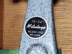Mitutoyo Digital 18-24 Outside Micrometer Complete Set In Excellent Condition
