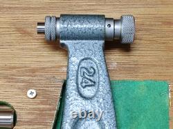 Mitutoyo Digital 18-24 Outside Micrometer Complete Set In Excellent Condition