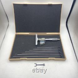 Mitutoyo Digital 329-711-10 Depth Micrometer Metric & Inches 0-6 0-150 MM Case